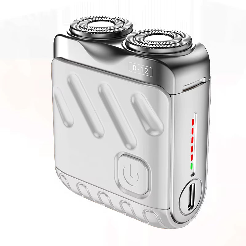 Mini Electric Shaver Dual Head Waterproof Type-C Rechargeable Shaver Travel Rotary Razor Men'S Portable Hair Beard Trimmer Tool